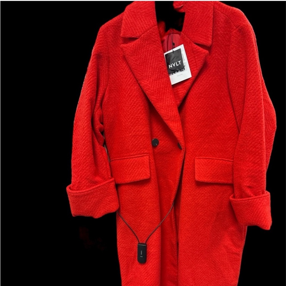 Anthropologie Rust Orange Long Wool Coat - Picture 5 of 5